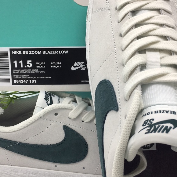 nike sb zoom blazer low summit white deep jungle